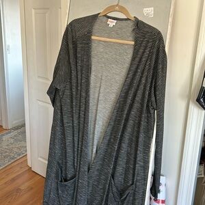 LuLaRoe Black and White Striped Cardigan